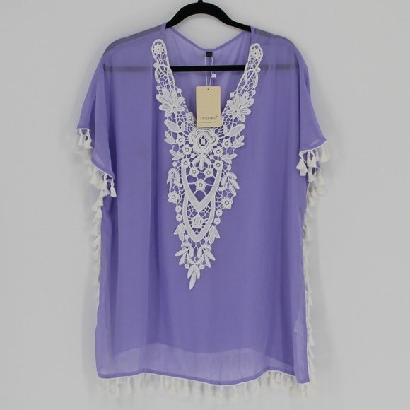 NEW CPOKRTWSO Lavender Swimsuit Cover Up Women Size Small / Medium - Picture 6 of 6